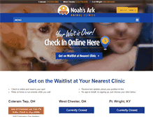 Tablet Screenshot of noahsarkanimalclinics.com